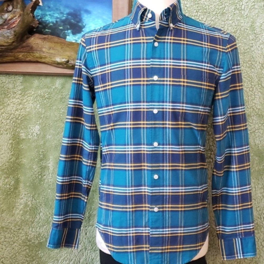 NEW J. Crew Factory Slim Fit Plaid Oxford Shirt